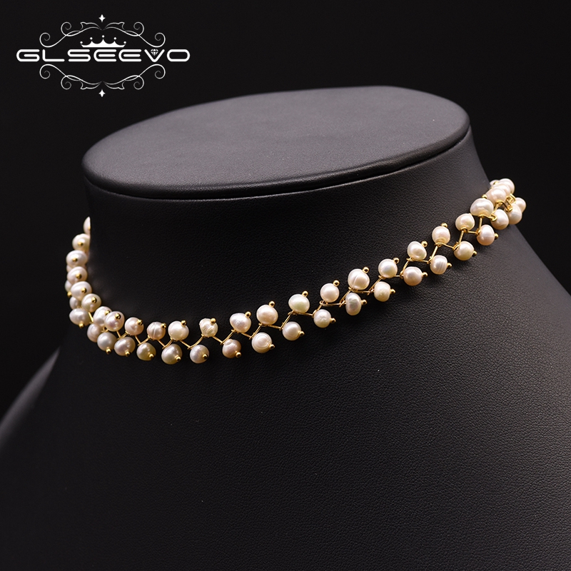 Pearl Trim Chain - Ожерелье GLSEEVO из натурального пресноводного жемчуга