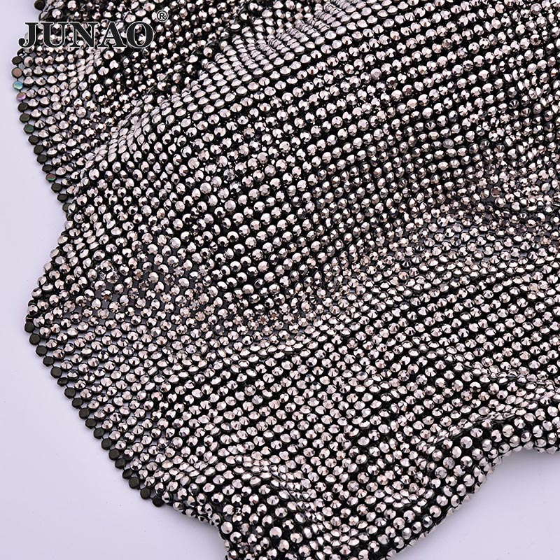 JUNAO 45*120 см Черное золото  – обзор и цена Crystal Mesh Fabric